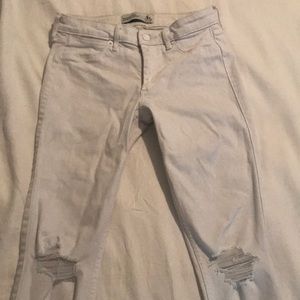 Distressed White Jeans
